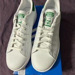 Adidas Stan Smith White and Green Sneakers